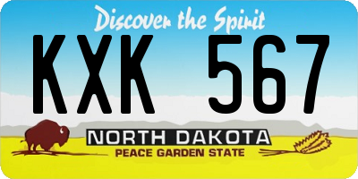 ND license plate KXK567