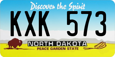 ND license plate KXK573