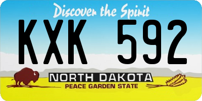 ND license plate KXK592