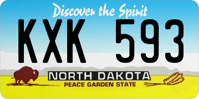 ND license plate KXK593