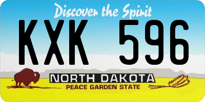 ND license plate KXK596