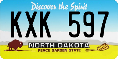ND license plate KXK597