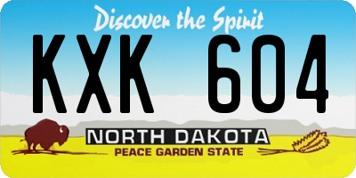 ND license plate KXK604