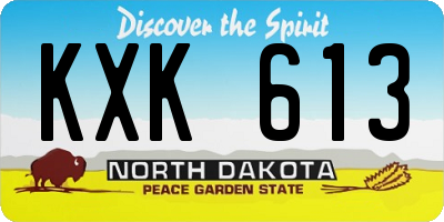 ND license plate KXK613