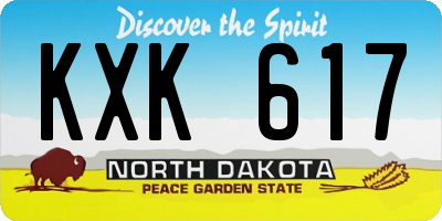 ND license plate KXK617