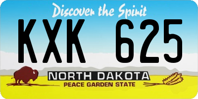 ND license plate KXK625