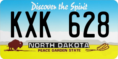 ND license plate KXK628