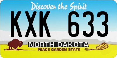 ND license plate KXK633