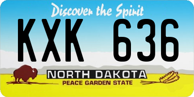 ND license plate KXK636