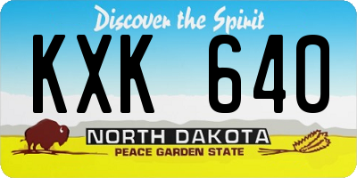 ND license plate KXK640
