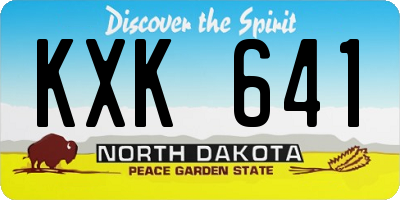 ND license plate KXK641