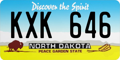 ND license plate KXK646
