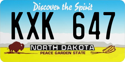 ND license plate KXK647