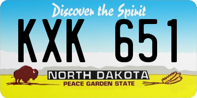 ND license plate KXK651