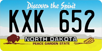 ND license plate KXK652