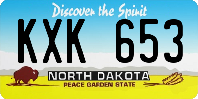 ND license plate KXK653