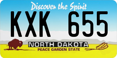 ND license plate KXK655