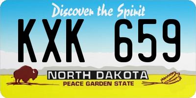 ND license plate KXK659