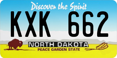 ND license plate KXK662