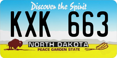 ND license plate KXK663