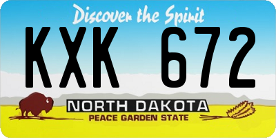 ND license plate KXK672