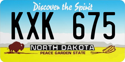 ND license plate KXK675