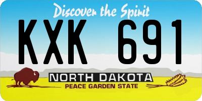 ND license plate KXK691