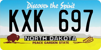 ND license plate KXK697