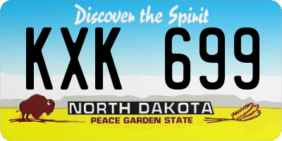 ND license plate KXK699