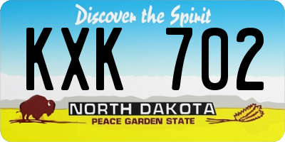 ND license plate KXK702
