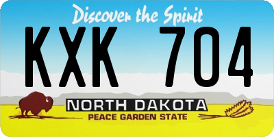 ND license plate KXK704