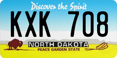 ND license plate KXK708
