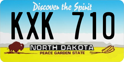 ND license plate KXK710