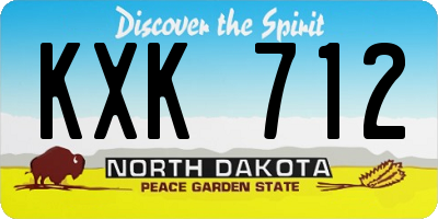 ND license plate KXK712