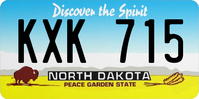 ND license plate KXK715