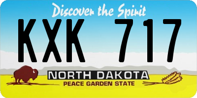 ND license plate KXK717