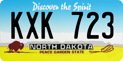 ND license plate KXK723