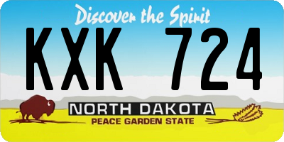ND license plate KXK724