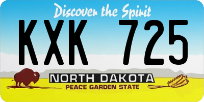 ND license plate KXK725