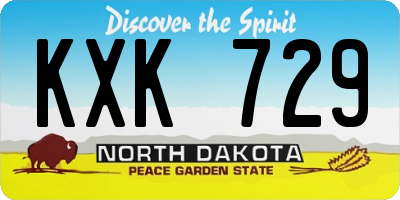 ND license plate KXK729