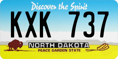 ND license plate KXK737