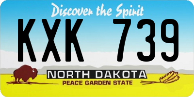 ND license plate KXK739