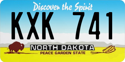 ND license plate KXK741