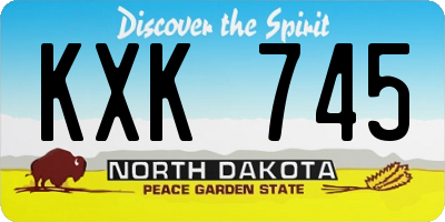 ND license plate KXK745