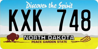 ND license plate KXK748