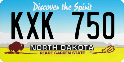 ND license plate KXK750