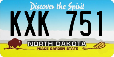 ND license plate KXK751