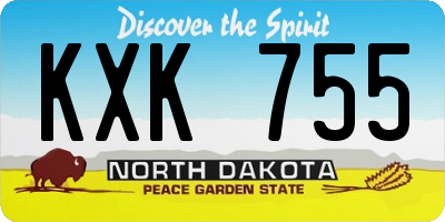 ND license plate KXK755