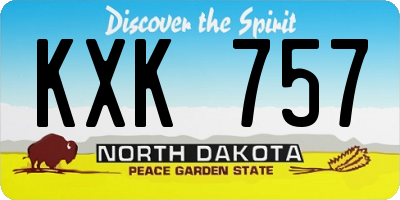 ND license plate KXK757