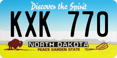 ND license plate KXK770